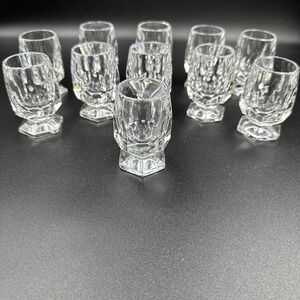 Vintage Bavarian Bleikristall Mini Stem Shot Glasses Set of 11 Germany Crystal